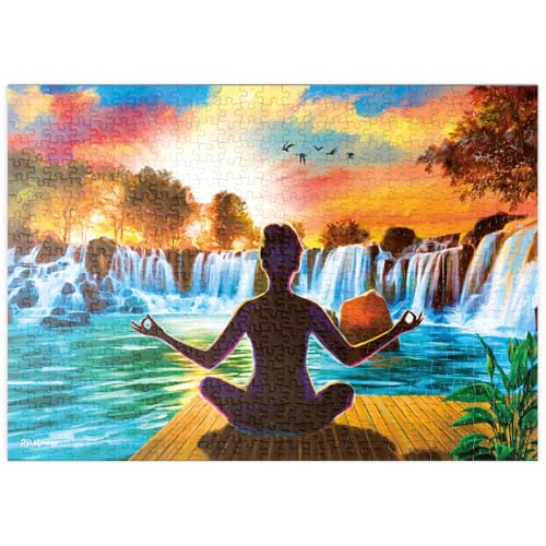 MyPuzzle Wasserfall-Yoga - Premium 500 Teile Puzzle - MyPuzzle Sonderkollektion von Puzzle Galaxy von MyPuzzle.com