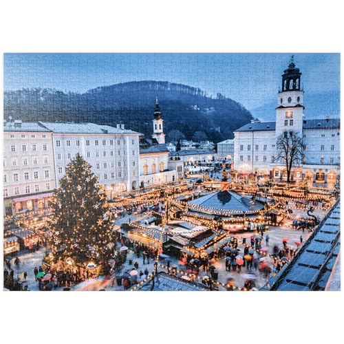 MyPuzzle Weihnachtsmarkt in der Altstadt von Salzburg - Premium 1000 Teile Puzzle - MyPuzzle Sonderkollektion von Puzzle Galaxy von MyPuzzle.com