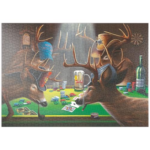 MyPuzzle Weißwedelhirsche Spielen Poker in Innenräumen - Premium 1000 Teile Puzzle - MyPuzzle Sonderkollektion von Puzzle Galaxy MyPuzzle Weißwedelhirsche Spielen Poker in Innenräumen - Premium 1000 Teile Puzzle - MyPuzzle Sonderkollektion von Puzzle Galaxy von MyPuzzle.com