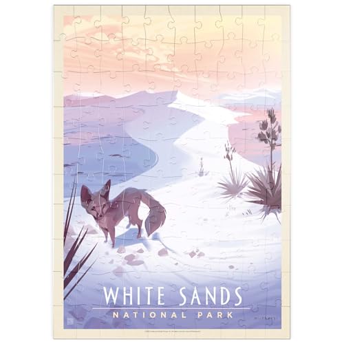 MyPuzzle White Sands National Park: Kit Fox, Vintage Poster - Premium 100 Teile Puzzle - MyPuzzle Sonderkollektion von Anderson Design Group von MyPuzzle.com