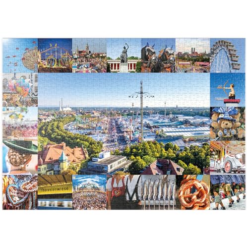 MyPuzzle Wiesgaudi No.2 - Bunte Collage vom Oktoberfest in München, Theresienwiese, Bayern, Deutschland - Premium 1000 Teile Puzzle - MyPuzzle Sonderkollektion von Starnberger Spiele von MyPuzzle.com