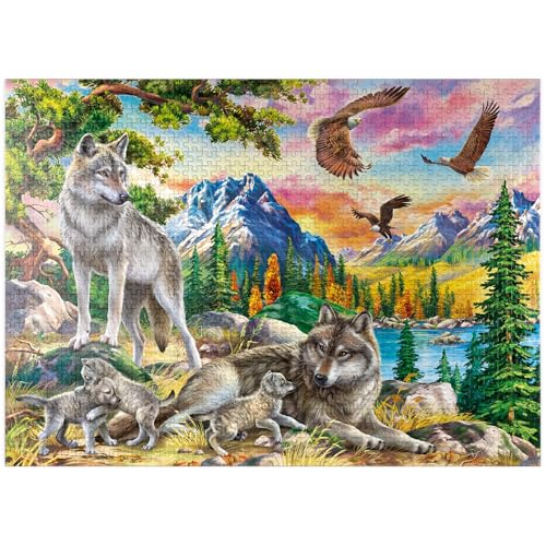 MyPuzzle Wölfe und Adler - Premium 1000 Teile Puzzle für Erwachsene von MyPuzzle.com