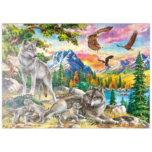 MyPuzzle Wölfe und Adler der Wildnis - Premium 200 Teile Puzzle - MyPuzzle Sonderkollektion von Puzzle Galaxy von MyPuzzle.com