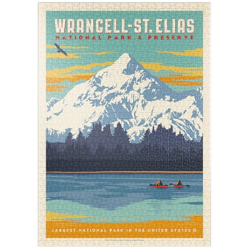 MyPuzzle Wrangell-St. Elias National Park, Vintage Poster - Premium 1000 Teile Puzzle - MyPuzzle Sonderkollektion von Anderson Design Group von MyPuzzle.com