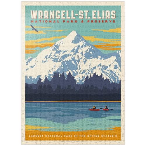 MyPuzzle Wrangell-St. Elias National Park, Vintage Poster - Premium 1000 Teile Puzzle für Erwachsene von MyPuzzle.com