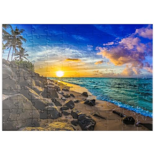 MyPuzzle Wunderschöner hawaiianischer Sonnenuntergang an der Nordküste von Oahu - Premium 100 Teile Puzzle - MyPuzzle Sonderkollektion von Puzzle Galaxy von MyPuzzle.com