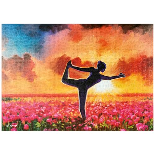 MyPuzzle Yoga im Blumenbeet - Premium 1000 Teile Puzzle - MyPuzzle Sonderkollektion von Puzzle Galaxy von MyPuzzle.com