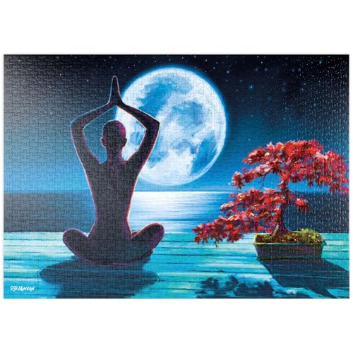 MyPuzzle Yoga mit dem Ozean - Premium 1000 Teile Puzzle - MyPuzzle Sonderkollektion von Puzzle Galaxy von MyPuzzle.com