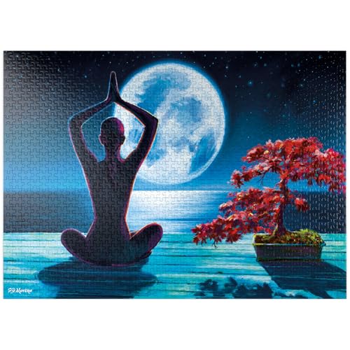 MyPuzzle Yoga mit dem Ozean - Premium 1000 Teile Puzzle für Erwachsene von MyPuzzle.com