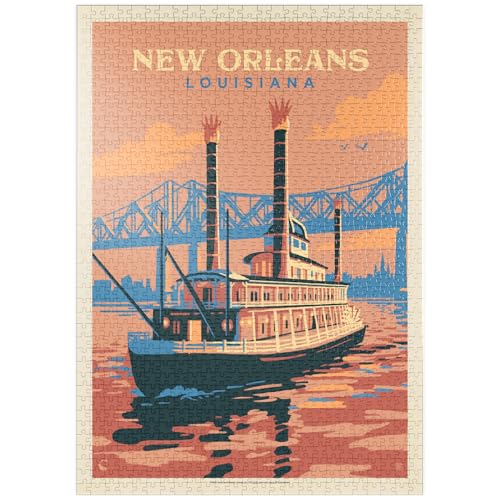 MyPuzzle New Orleans: Sunset River Cruise, Vintage Poster - Premium 1000 Teile Puzzle - MyPuzzle Sonderkollektion von Anderson Design Group von MyPuzzle.com