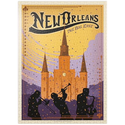 New Orleans: The Big Easy, Vintage Poster - Premium 1000 Teile Puzzle für Erwachsene von MyPuzzle.com