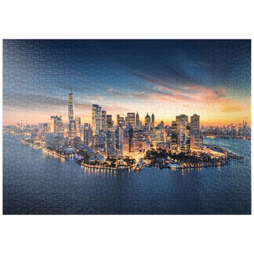 MyPuzzle New York City Panorama Skyline bei Sonnenaufgang - Premium 1000 Teile Puzzle - MyPuzzle Sonderkollektion von Puzzle Galaxy von MyPuzzle.com