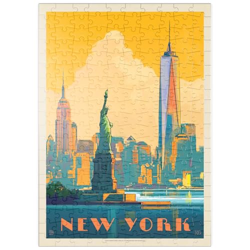 MyPuzzle New York City: Skyline Glow, Vintage Poster - Premium 200 Teile Puzzle - MyPuzzle Sonderkollektion von Anderson Design Group von MyPuzzle.com