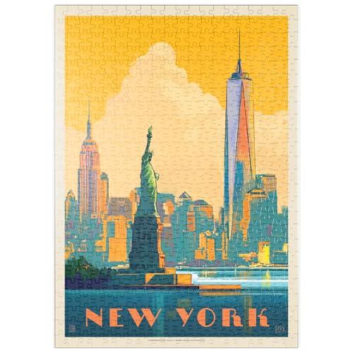 MyPuzzle New York City: Skyline Glow, Vintage Poster - Premium 500 Teile Puzzle - MyPuzzle Sonderkollektion von Anderson Design Group von MyPuzzle.com