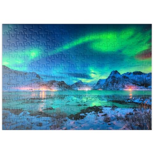 MyPuzzle Nordlichter (Aurora Borealis) auf den Lofoten-Inseln, Norwegen - Premium 200 Teile Puzzle - MyPuzzle Sonderkollektion von Puzzle Galaxy von MyPuzzle.com