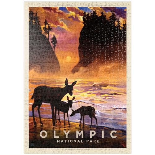 MyPuzzle Olympic National Park: Magical Moment, Vintage Poster - Premium 1000 Teile Puzzle - MyPuzzle Sonderkollektion von Anderson Design Group von MyPuzzle.com