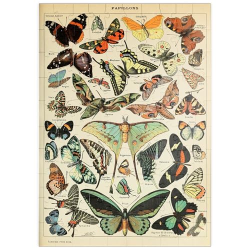 MyPuzzle Papillons - Schmetterlinge für alle, Vintage Art Poster, Adolphe Millot - Premium 100 Teile Puzzle - MyPuzzle Sonderkollektion von Havana Puzzle Company von MyPuzzle.com