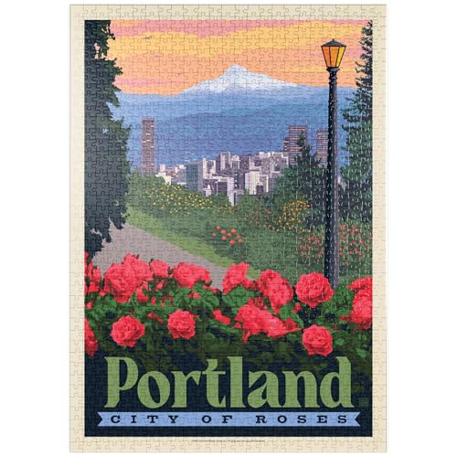 MyPuzzle Portland, Oregon: City of Roses, Vintage Poster - Premium 1000 Teile Puzzle - MyPuzzle Sonderkollektion von Anderson Design Group von MyPuzzle.com