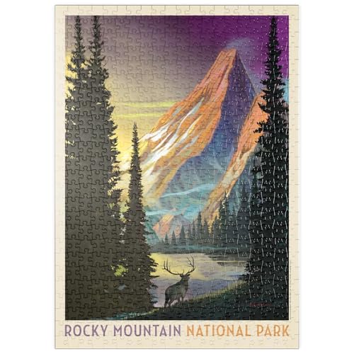 MyPuzzle Rocky Mountain National Park: Pyramid Peak, Vintage Poster - Premium 500 Teile Puzzle - MyPuzzle Sonderkollektion von Anderson Design Group von MyPuzzle.com