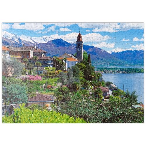 MyPuzzle Ronco Sopra Ascona mit der Kirche San Martino am Lago Maggiore, Schweiz - Premium 500 Teile Puzzle - MyPuzzle Sonderkollektion von Puzzle Galaxy von MyPuzzle.com