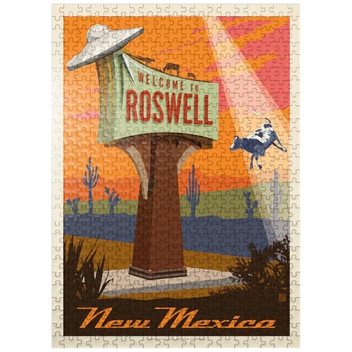 Roswell New Mexico Vintage Poster - Premium 500 Teile Puzzle für Erwachsene von MyPuzzle.com