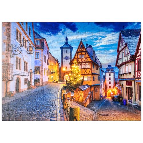 MyPuzzle Rothenburg ob der Tauber bei Nacht, Romantische Straße in Bayern, Deutschland - Premium 200 Teile Puzzle - MyPuzzle Sonderkollektion von Puzzle Galaxy von MyPuzzle.com