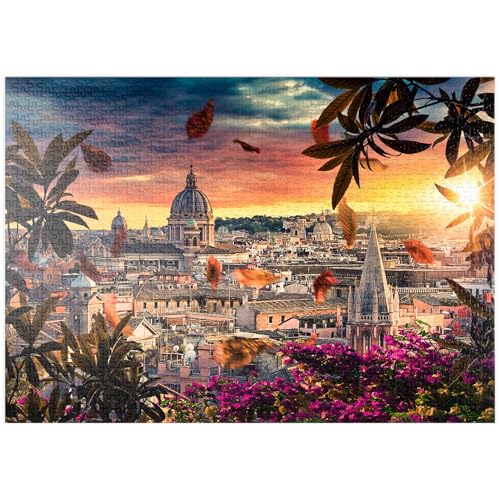 MyPuzzle Schöner Sonnenuntergang über der Stadt Rom am Abend - Premium 1000 Teile Puzzle - MyPuzzle Sonderkollektion von Puzzle Galaxy von MyPuzzle.com