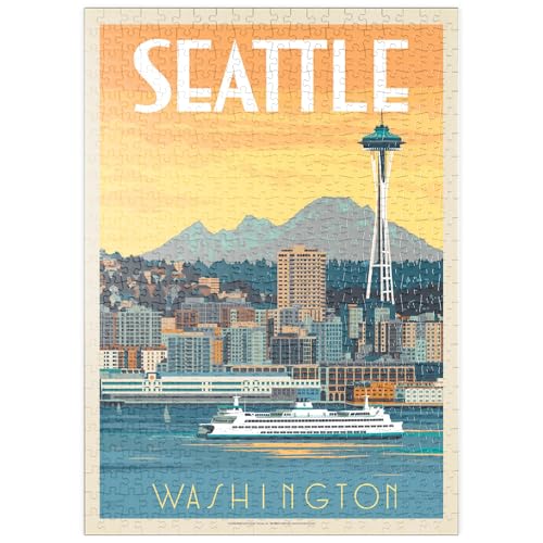 MyPuzzle Seattle, WA: Ferry, Vintage Poster - Premium 500 Teile Puzzle - MyPuzzle Sonderkollektion von Anderson Design Group von MyPuzzle.com