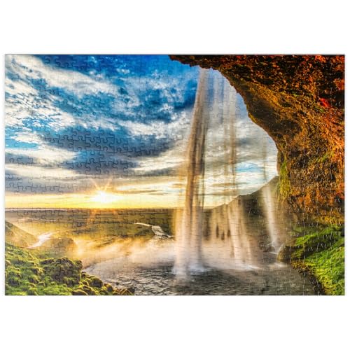 MyPuzzle Seljalandsfoss-Wasserfall bei Sonnenuntergang, Island - Premium 500 Teile Puzzle - MyPuzzle Sonderkollektion von Puzzle Galaxy von MyPuzzle.com