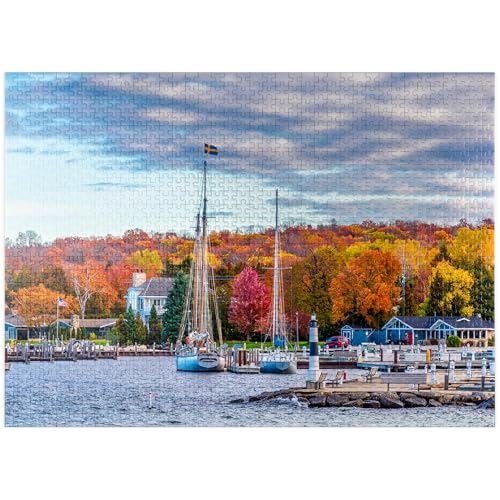 Sister Bay Town Harbor View in Door County Wisconsin - Premium 1000 Teile Puzzle für Erwachsene von MyPuzzle.com