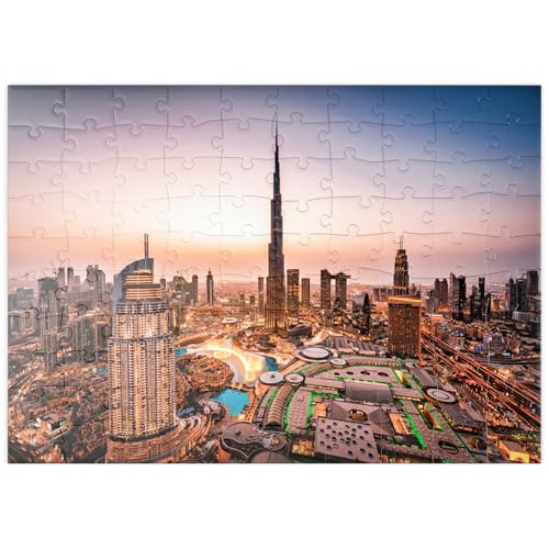 MyPuzzle Skyline von Dubai am Morgen - Premium 100 Teile Puzzle - MyPuzzle Sonderkollektion von Puzzle Galaxy von MyPuzzle.com