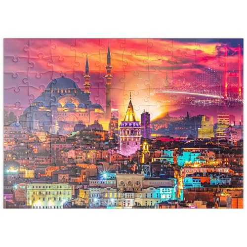 MyPuzzle Skyline von Istanbul, Galata-Turm, Süleymaniye-Moschee, Türkei - Premium 100 Teile Puzzle - MyPuzzle Sonderkollektion von Puzzle Galaxy von MyPuzzle.com