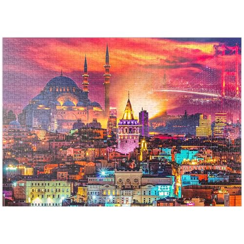 MyPuzzle Skyline von Istanbul, Galata-Turm, Süleymaniye-Moschee, Türkei - Premium 1000 Teile Puzzle - MyPuzzle Sonderkollektion von Puzzle Galaxy von MyPuzzle.com