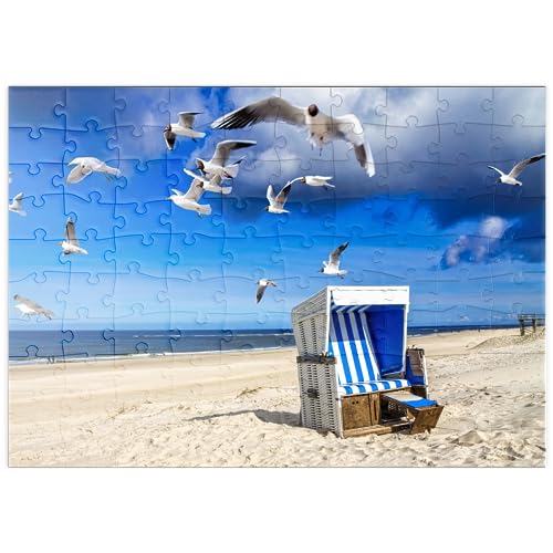 MyPuzzle Strandkorb in Westerland, Sylt, Deutschland - Premium 100 Teile Puzzle - MyPuzzle Sonderkollektion von Puzzle Galaxy von MyPuzzle.com