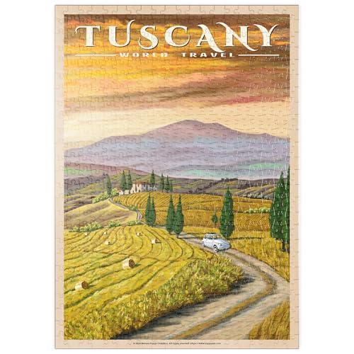 MyPuzzle Toskana - Val d’Orcia, Vintage Travel Poster - Premium 500 Teile Puzzle - MyPuzzle Sonderkollektion von Havana Puzzle Company von MyPuzzle.com