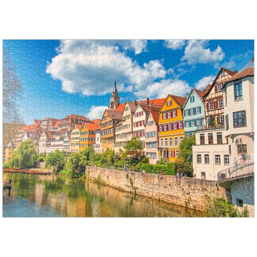 MyPuzzle Tübingen, farbige Häuser am Neckar-Flussufer - Premium 1000 Teile Puzzle - MyPuzzle Sonderkollektion von Puzzle Galaxy von MyPuzzle.com