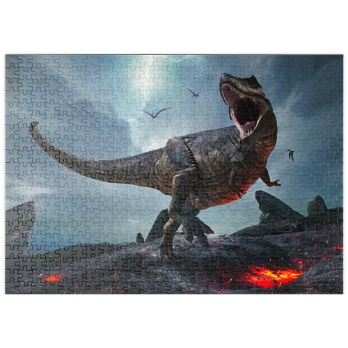 MyPuzzle Tyrannosaurus Rex, in Einer Rauen prähistorischen Welt - Premium 500 Teile Puzzle - MyPuzzle Sonderkollektion von Puzzle Galaxy von MyPuzzle.com