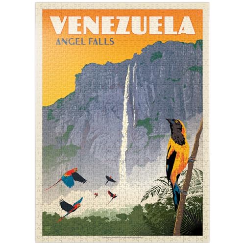 Venezuela: Angel Falls, Vintage Poster - Premium 1000 Teile Puzzle für Erwachsene von MyPuzzle.com