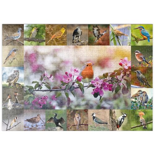 MyPuzzle Vögel des Jahres - Collage Nr.4 - Hauptmotiv: Rotkehlchen - Premium 500 Teile Puzzle - MyPuzzle Sonderkollektion von Starnberger Spiele von MyPuzzle.com