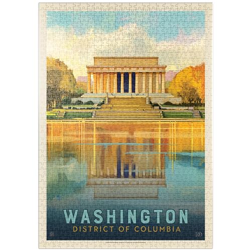 MyPuzzle Washington, DC: Lincoln Memorial, Vintage Poster - Premium 1000 Teile Puzzle - MyPuzzle Sonderkollektion von Anderson Design Group von MyPuzzle.com