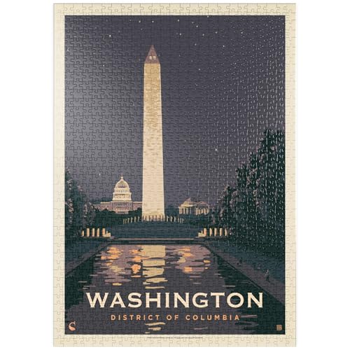 MyPuzzle Washington DC: Reflections of Freedom, Vintage Poster - Premium 1000 Teile Puzzle - MyPuzzle Sonderkollektion von Anderson Design Group von MyPuzzle.com