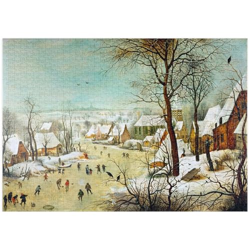 MyPuzzle Winter Landscape with Skaters and a Bird Trap, 1565, by Pieter Bruegel The Elder - Premium 1000 Teile Puzzle - MyPuzzle Sonderkollektion von Æpyornis von MyPuzzle.com