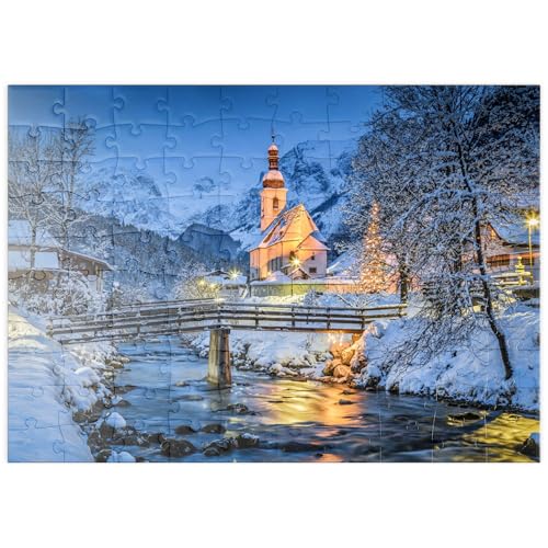 MyPuzzle Winterlandschaft Berchtesgaden, Wallfahrtskirche Sankt Sebastian - Premium 100 Teile Puzzle - MyPuzzle Sonderkollektion von Puzzle Galaxy von MyPuzzle.com