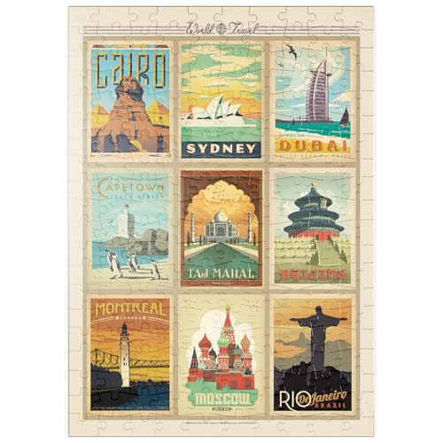 MyPuzzle World Travel, Collage, Vintage Poster - Premium 200 Teile Puzzle - MyPuzzle Sonderkollektion von Anderson Design Group von MyPuzzle.com