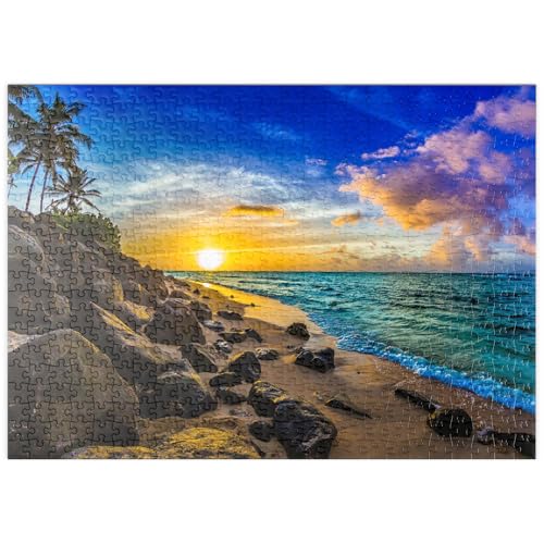 MyPuzzle Wunderschöner hawaiianischer Sonnenuntergang an der Nordküste von Oahu - Premium 500 Teile Puzzle - MyPuzzle Sonderkollektion von Puzzle Galaxy von MyPuzzle.com