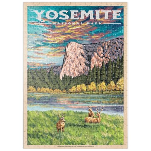 MyPuzzle Yosemite National Park - The Grand View of EL Capitan, Vintage Travel Poster - Premium 500 Teile Puzzle - MyPuzzle Sonderkollektion von Havana Puzzle Company von MyPuzzle.com