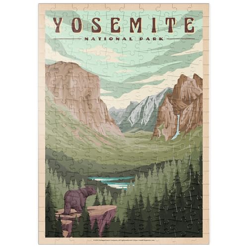 MyPuzzle Yosemite National Park - Yosemite Valley, Vintage Travel Poster - Premium 200 Teile Puzzle - MyPuzzle Sonderkollektion von Havana Puzzle Company von MyPuzzle.com