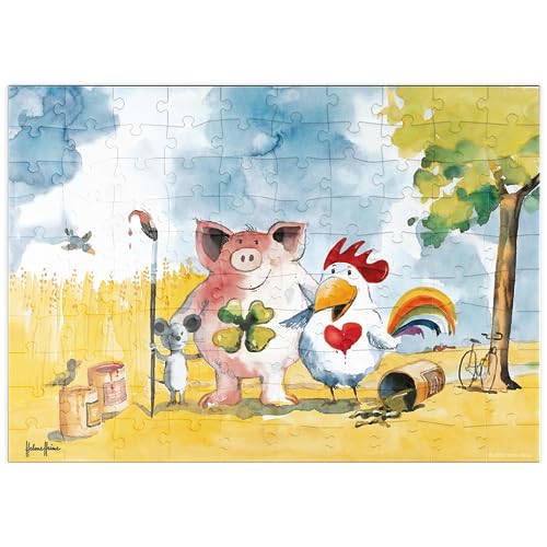 MyPuzzle with Ice - Heine DREI Freunde und EIN EIS - Helme Heine - Premium 100 Teile Puzzle - MyPuzzle Sonderkollektion von Heye Puzzle von MyPuzzle.com