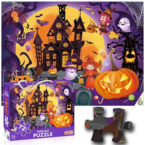 Halloween Puzzle für Kinder Alter 3-5 4-8 Jahre alt und hoch,Jumbo 72 Stück Puzzle Fancy Kleinkind Lernen pädagogische Spielzeug Geschenkbox von MyReiDo