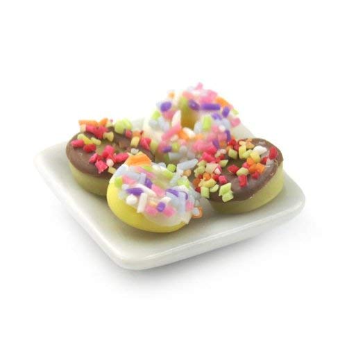 Mytinyworld 4 Puppenhaus Miniatur Gemischte Donuts mit Streusel auf Platte Mytinyworld 4 Puppenhaus Miniatur Gemischte Donuts mit Streusel auf Platte von MyTinyWorld